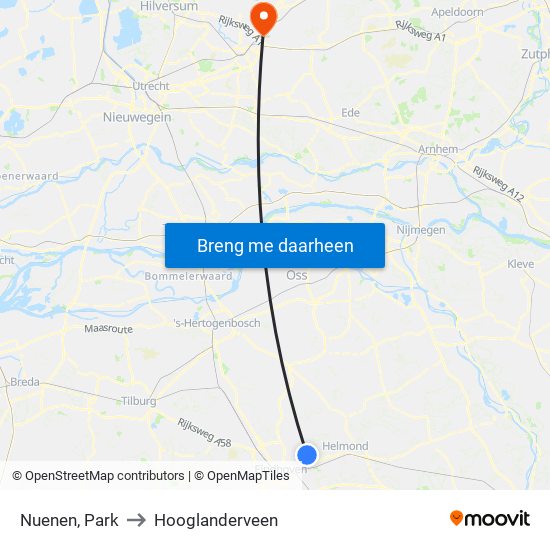 Nuenen, Park to Hooglanderveen map