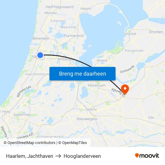 Haarlem, Jachthaven to Hooglanderveen map