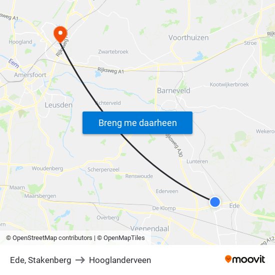 Ede, Stakenberg to Hooglanderveen map