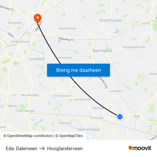 Ede, Dalerveen to Hooglanderveen map