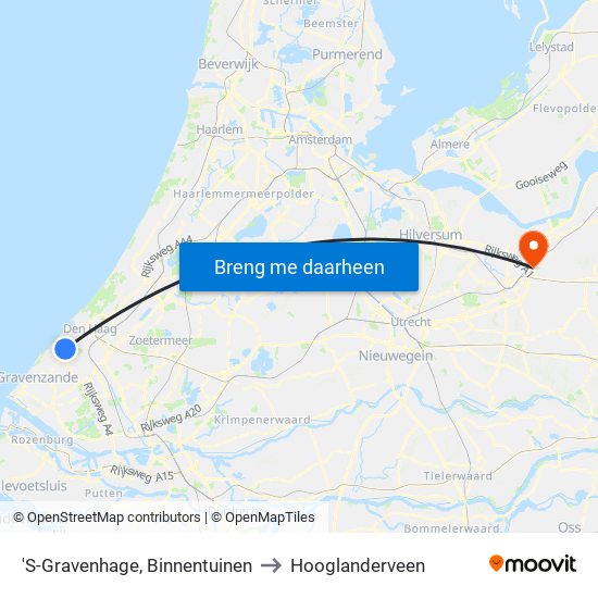 'S-Gravenhage, Binnentuinen to Hooglanderveen map