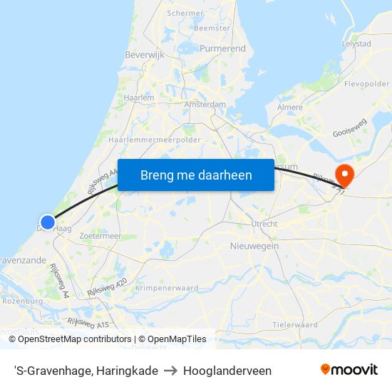 'S-Gravenhage, Haringkade to Hooglanderveen map