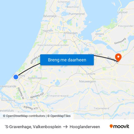 'S-Gravenhage, Valkenbosplein to Hooglanderveen map