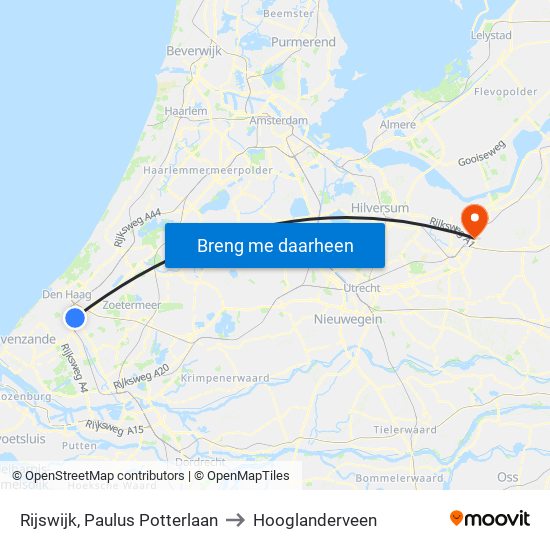 Rijswijk, Paulus Potterlaan to Hooglanderveen map