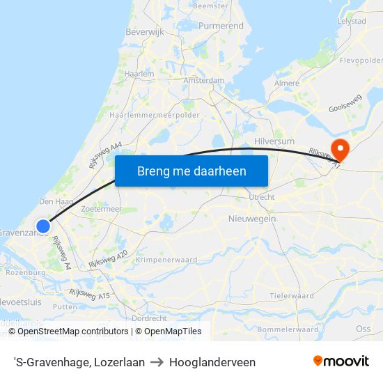 'S-Gravenhage, Lozerlaan to Hooglanderveen map