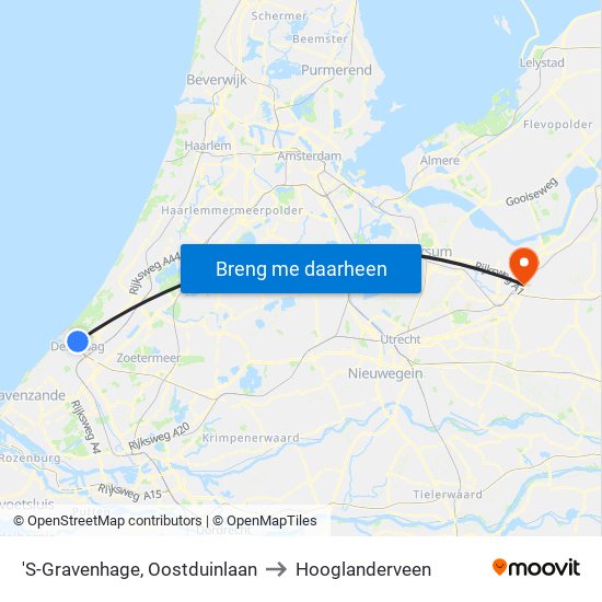 'S-Gravenhage, Oostduinlaan to Hooglanderveen map