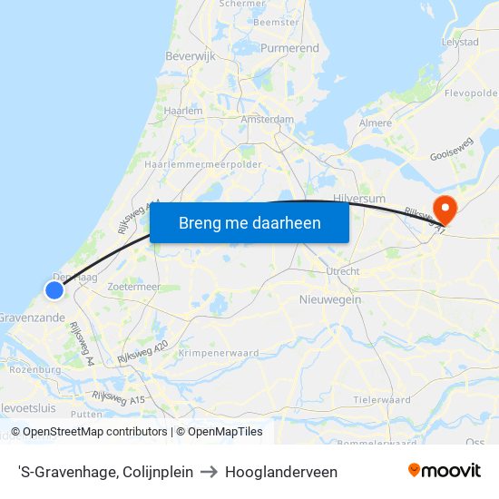 'S-Gravenhage, Colijnplein to Hooglanderveen map