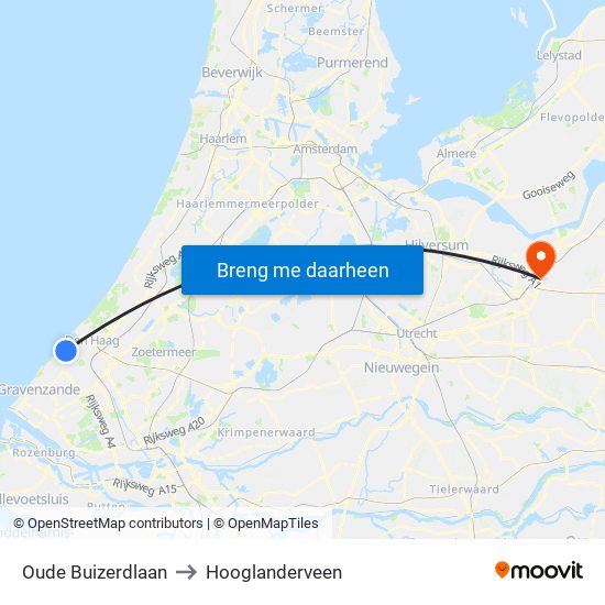Oude Buizerdlaan to Hooglanderveen map
