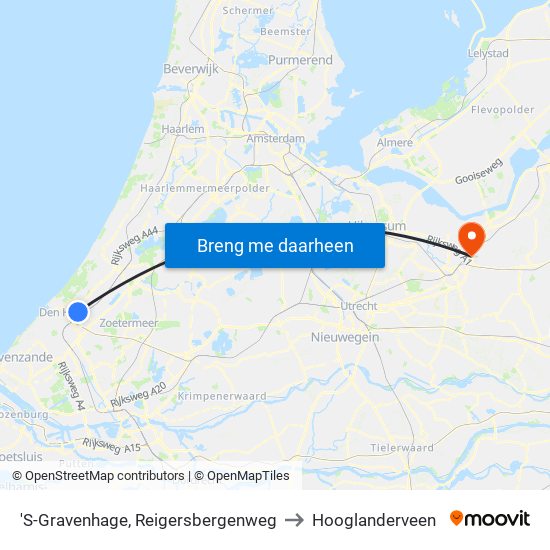 'S-Gravenhage, Reigersbergenweg to Hooglanderveen map