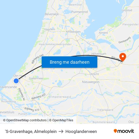 'S-Gravenhage, Almeloplein to Hooglanderveen map