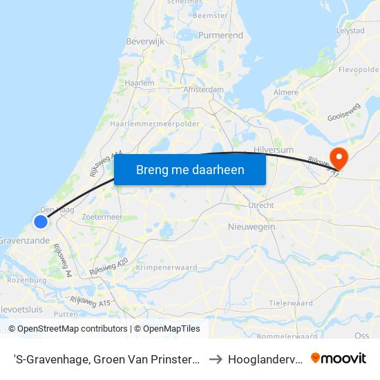 'S-Gravenhage, Groen Van Prinstererlaan to Hooglanderveen map