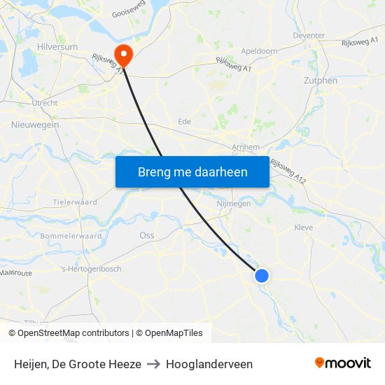 Heijen, De Groote Heeze to Hooglanderveen map