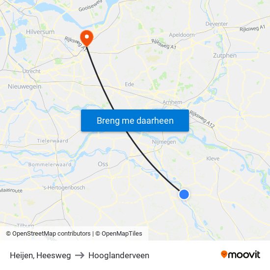 Heijen, Heesweg to Hooglanderveen map