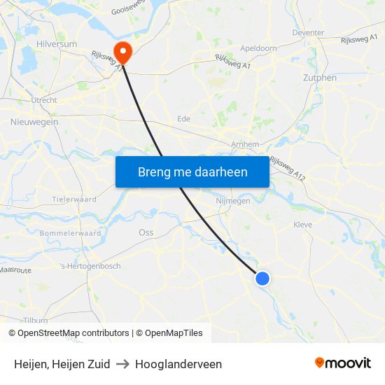 Heijen, Heijen Zuid to Hooglanderveen map