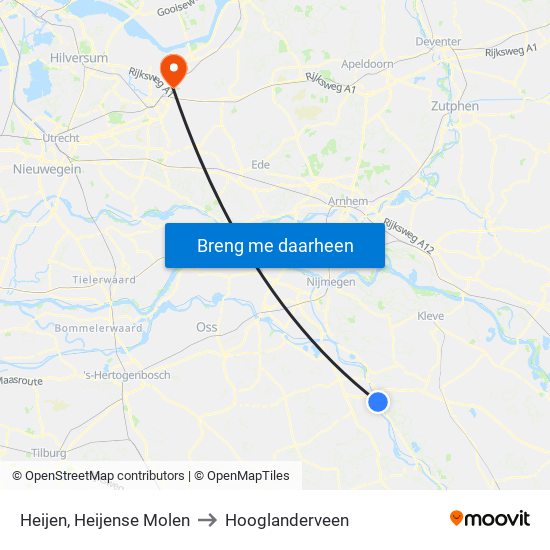 Heijen, Heijense Molen to Hooglanderveen map