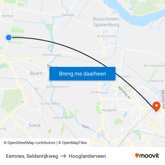 Eemnes, Seldenrijkweg to Hooglanderveen map