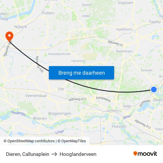 Dieren, Callunaplein to Hooglanderveen map