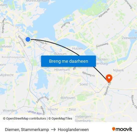 Diemen, Stammerkamp to Hooglanderveen map