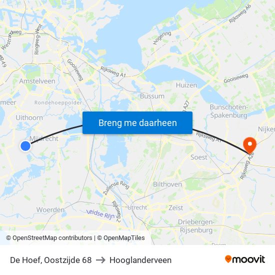 De Hoef, Oostzijde 68 to Hooglanderveen map