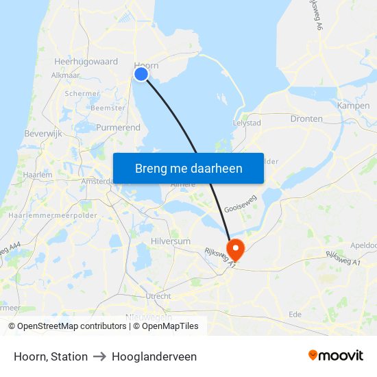 Hoorn, Station to Hooglanderveen map