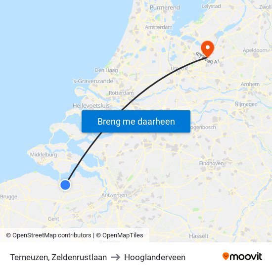 Terneuzen, Zeldenrustlaan to Hooglanderveen map