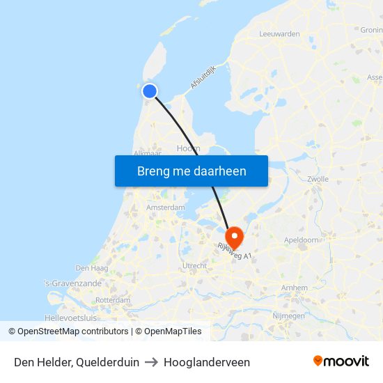 Den Helder, Quelderduin to Hooglanderveen map