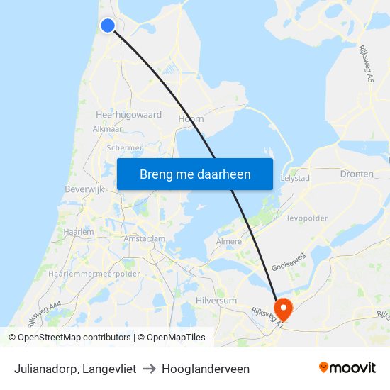 Julianadorp, Langevliet to Hooglanderveen map