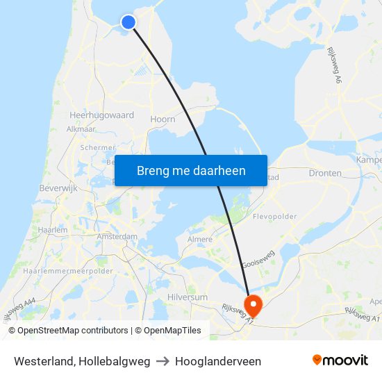 Westerland, Hollebalgweg to Hooglanderveen map