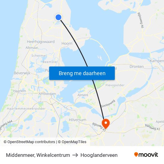 Middenmeer, Winkelcentrum to Hooglanderveen map