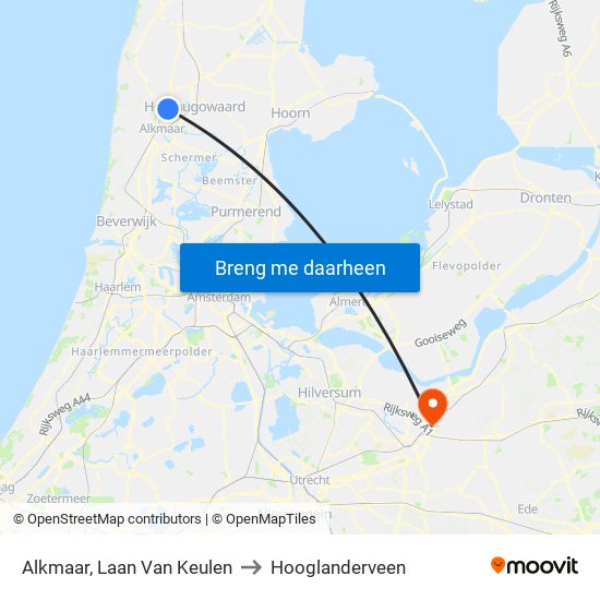 Alkmaar, Laan Van Keulen to Hooglanderveen map