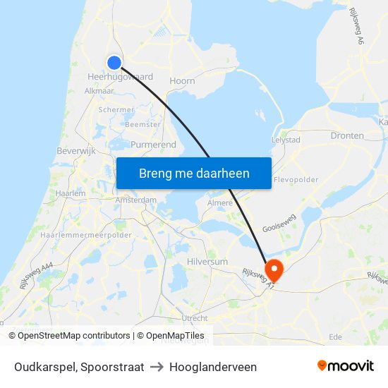 Oudkarspel, Spoorstraat to Hooglanderveen map