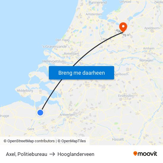 Axel, Politiebureau to Hooglanderveen map