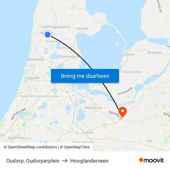 Oudorp, Oudorperplein to Hooglanderveen map