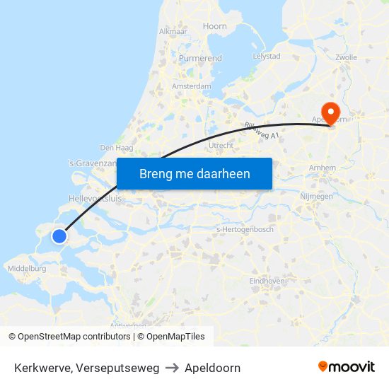 Kerkwerve, Verseputseweg to Apeldoorn map