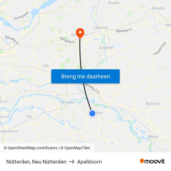 Nütterden, Neu Nütterden to Apeldoorn map