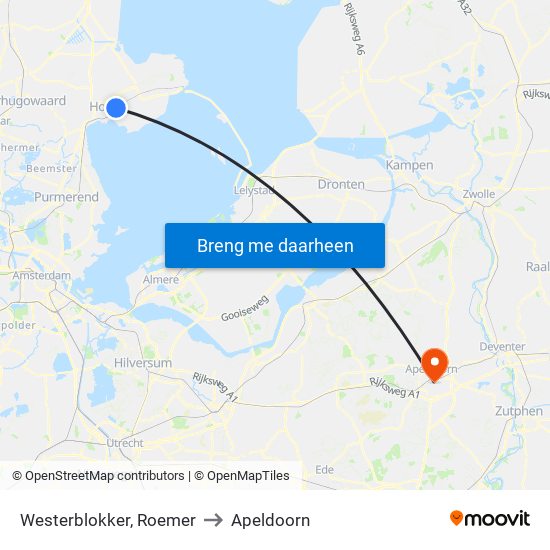 Westerblokker, Roemer to Apeldoorn map