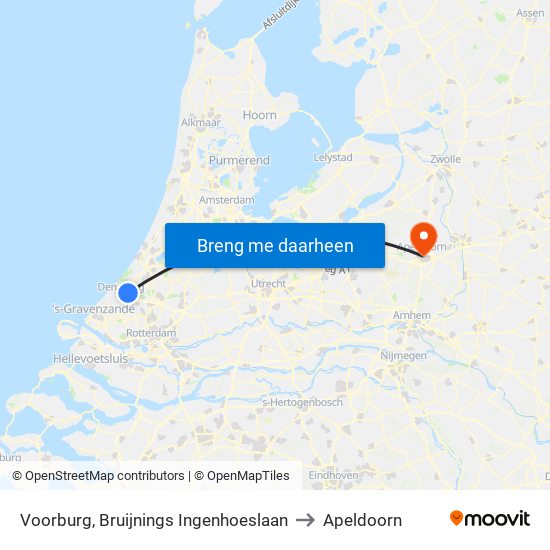 Voorburg, Bruijnings Ingenhoeslaan to Apeldoorn map