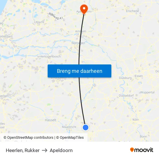 Heerlen, Rukker to Apeldoorn map