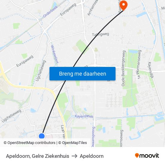 Apeldoorn, Gelre Ziekenhuis to Apeldoorn map
