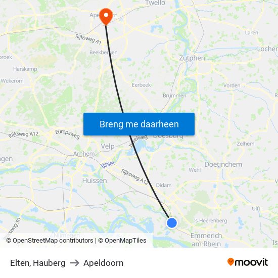 Elten, Hauberg to Apeldoorn map