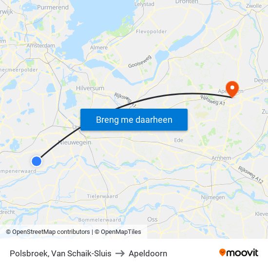 Polsbroek, Van Schaik-Sluis to Apeldoorn map