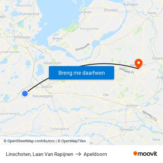 Linschoten, Laan Van Rapijnen to Apeldoorn map