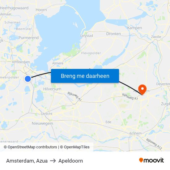 Amsterdam, Azua to Apeldoorn map