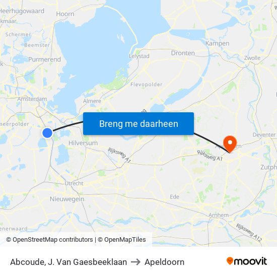 Abcoude, J. Van Gaesbeeklaan to Apeldoorn map