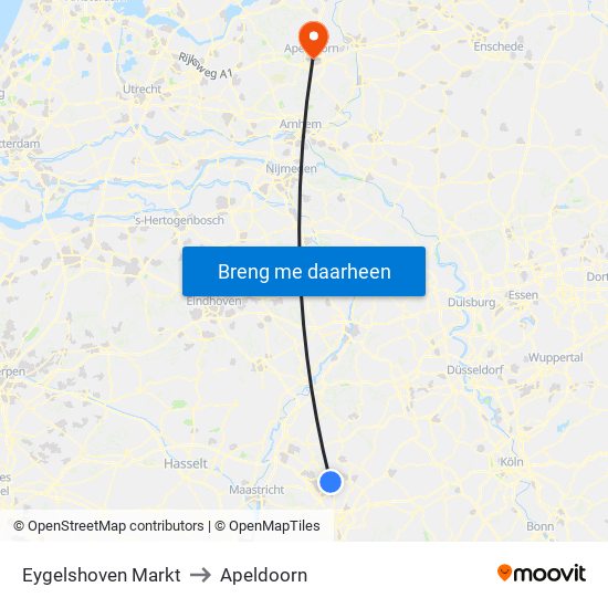 Eygelshoven Markt to Apeldoorn map