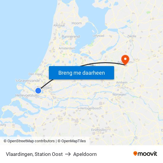 Vlaardingen, Station Oost to Apeldoorn map