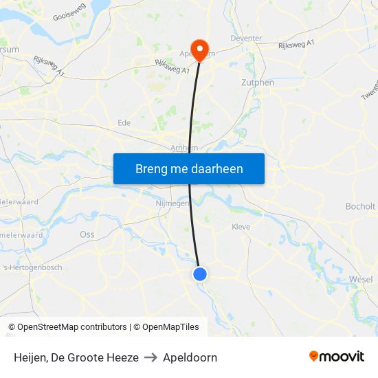 Heijen, De Groote Heeze to Apeldoorn map