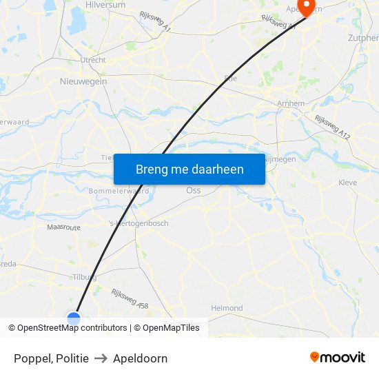 Poppel, Politie to Apeldoorn map