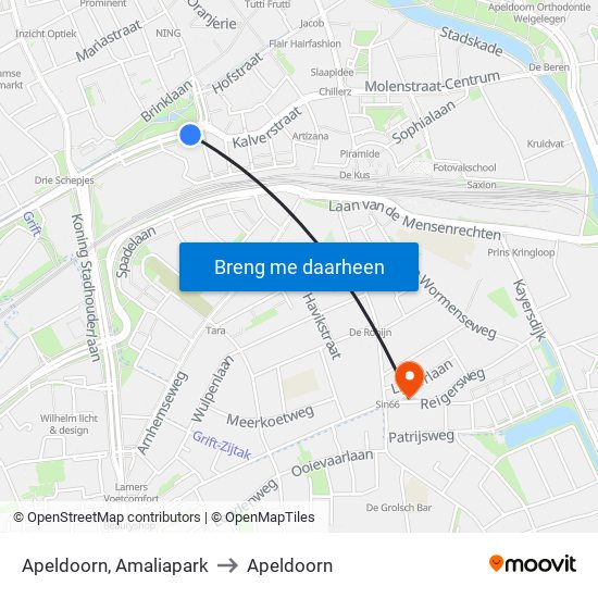 Apeldoorn, Amaliapark to Apeldoorn map