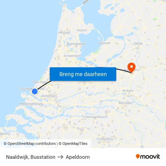 Naaldwijk, Busstation to Apeldoorn map